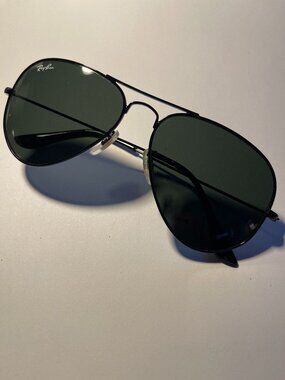 RAY BAN Aviator THE ICONIC All Black Sunglasses 3026 58-14-135 Unisex